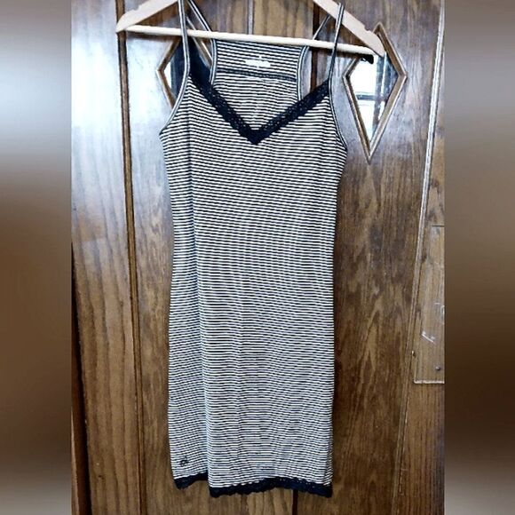 Lauren Ralph Lauren Striped Racerback Dress with Shelf Bra and Lace Trim XSMALL - Picture 1 of 11